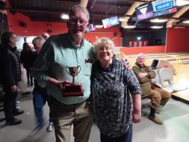 Mike receiving the winners cup